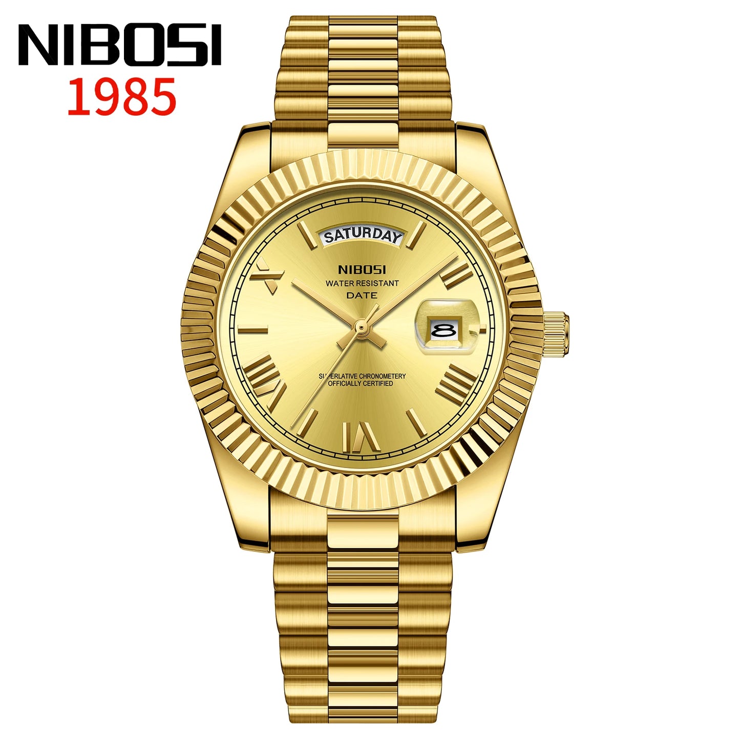 NIBOSI Gold Watch