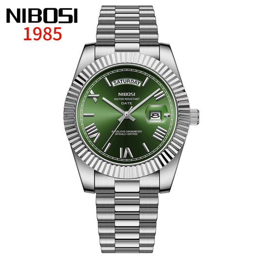 NIBOSI Dark Green Watch