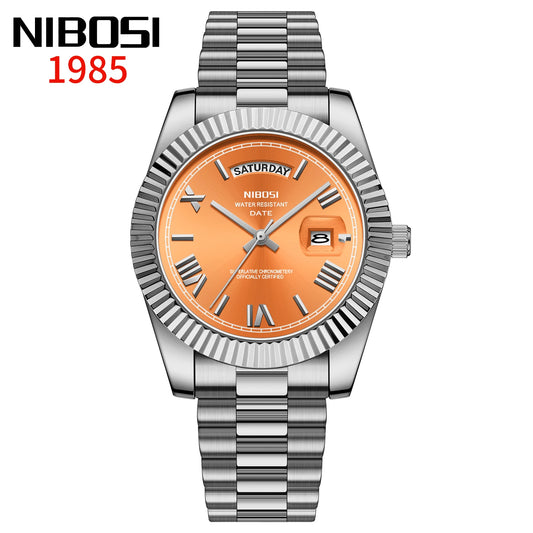 NIBOSI Orange Watch